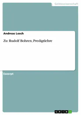 Losch |  Zu: Rudolf Bohren, Predigtlehre | eBook | Sack Fachmedien