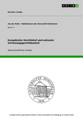 Sander | Europäischer Gerichtshof und nationale Verfassungsgerichtsbarkeit | E-Book | sack.de