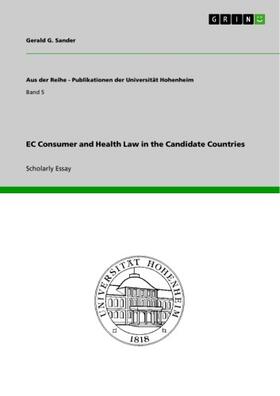 Sander | EC Consumer and Health Law in the Candidate Countries | E-Book | sack.de