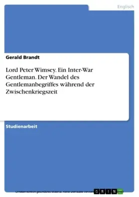 Brandt |  Lord Peter Wimsey - ein Inter-War Gentleman | eBook | Sack Fachmedien