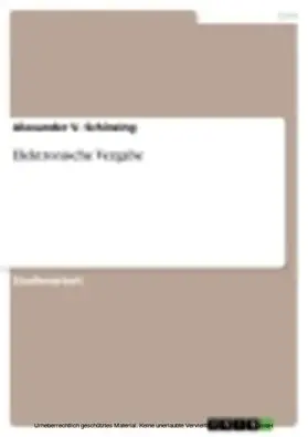 Schinzing |  Elektronische Vergabe | eBook | Sack Fachmedien
