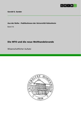 Sander | Die WTO und die neue Welthandelsrunde | E-Book | sack.de