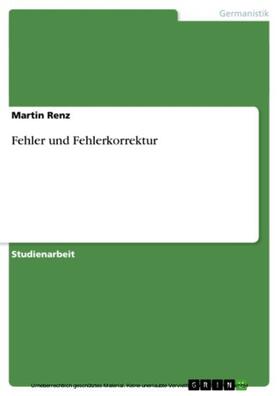 Renz | Fehler und Fehlerkorrektur | E-Book | sack.de
