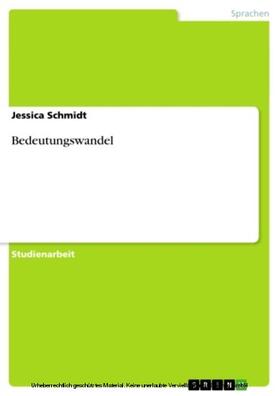 Schmidt | Bedeutungswandel | E-Book | sack.de