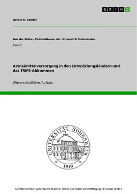 Sander |  Arzneimittelversorgung in den Entwicklungsländern und das TRIPS-Abkommen | eBook | Sack Fachmedien