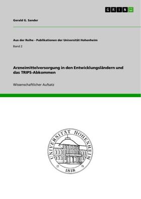 Sander | Arzneimittelversorgung in den Entwicklungsländern und das TRIPS-Abkommen | E-Book | sack.de