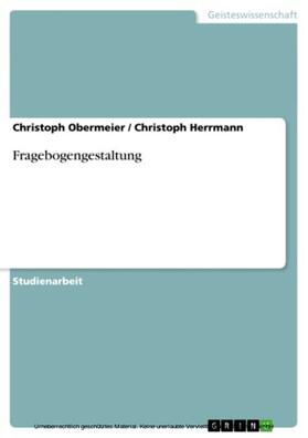 Obermeier / Herrmann | Fragebogengestaltung | E-Book | sack.de