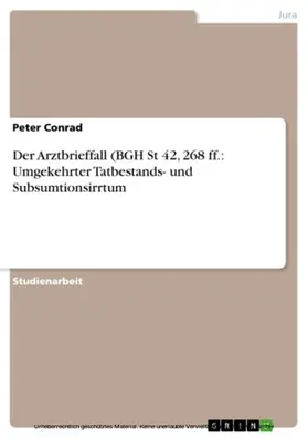 Conrad |  Der Arztbrieffall (BGH St 42, 268 ff.: Umgekehrter Tatbestands- und Subsumtionsirrtum | eBook | Sack Fachmedien