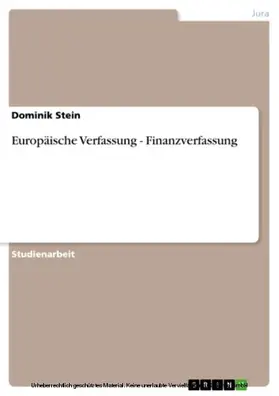 Stein |  Europäische Verfassung - Finanzverfassung | eBook | Sack Fachmedien