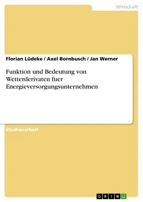 Lüdeke / Bornbusch / Werner |  Funktion und Bedeutung von Wetterderivaten fuer Energieversorgungsunternehmen | eBook | Sack Fachmedien