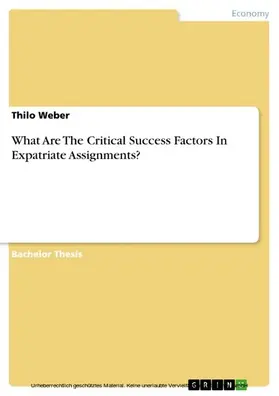 Weber |  What Are The Critical Success Factors In Expatriate Assignments? | eBook | Sack Fachmedien