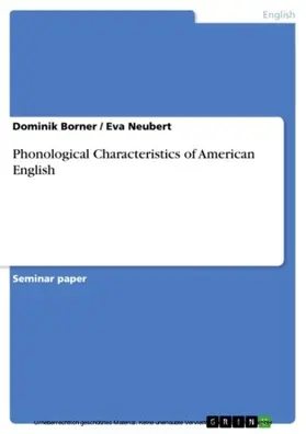 Borner / Neubert |  Phonological Characteristics of American English | eBook | Sack Fachmedien