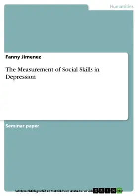 Jimenez |  The Measurement of Social Skills in Depression | eBook | Sack Fachmedien