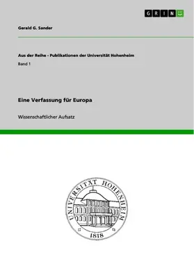 Sander |  Eine Verfassung für Europa | eBook | Sack Fachmedien