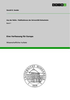 Sander | Eine Verfassung für Europa | E-Book | sack.de