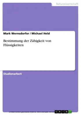 Wernsdorfer / Held |  Bestimmung der Zähigkeit von Flüssigkeiten | eBook | Sack Fachmedien