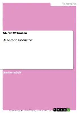 Witzmann |  Automobilindustrie | eBook | Sack Fachmedien