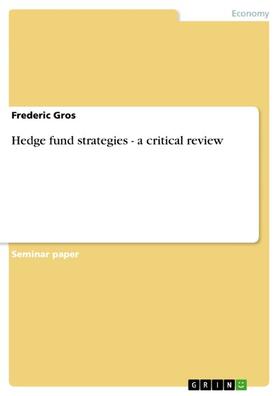 Gros | Hedge fund strategies - a critical review | E-Book | sack.de