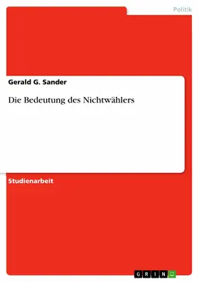Sander |  Die Bedeutung des Nichtwählers | eBook | Sack Fachmedien