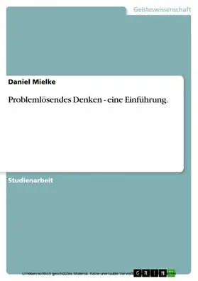 Mielke |  Problemlösendes Denken - eine Einführung. | eBook | Sack Fachmedien
