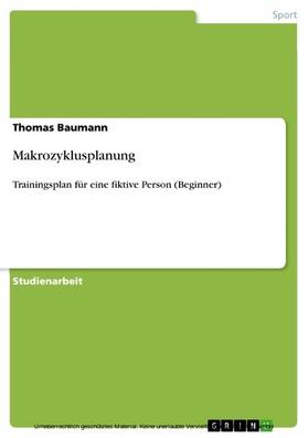 Baumann | Makrozyklusplanung | E-Book | sack.de