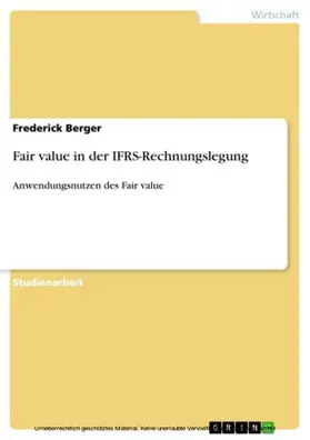 Berger | Fair value in der IFRS-Rechnungslegung | E-Book | www.sack.de
