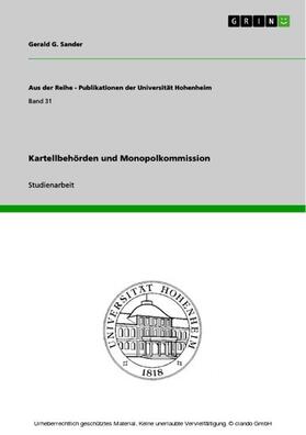 Sander | Kartellbehörden und Monopolkommission | E-Book | sack.de