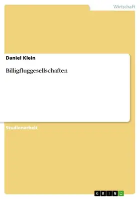 Klein |  Billigfluggesellschaften | eBook | Sack Fachmedien