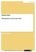 Klein |  Management and Leadership | eBook | Sack Fachmedien