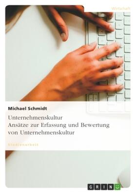 Schmidt |  Unternehmenskultur. Ansätze zur Erfassung und Bewertung für Unternehmen | Buch |  Sack Fachmedien