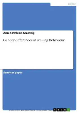 Kraetzig |  Gender differences in smiling behaviour | eBook | Sack Fachmedien