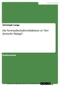 Lange |  Die Verwandtschaftsverhältnisse in "Der deutsche Malagis" | eBook | Sack Fachmedien