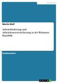 Wolf |  Arbeitsförderung und Arbeitslosenversicherung in der Weimarer Republik | Buch |  Sack Fachmedien