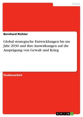 Richter |  Global strategische Entwicklungen bis ins Jahr 2030 und ihre Auswirkungen auf die Ausprägung von Gewalt und Krieg | Buch |  Sack Fachmedien