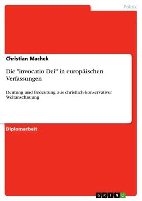 Machek |  Die "invocatio Dei" in europäischen Verfassungen | Buch |  Sack Fachmedien
