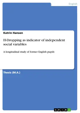 Hansen |  H-Dropping as indicator of independent social variables | eBook | Sack Fachmedien