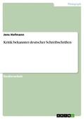Hofmann |  Kritik bekannter deutscher Schreibschriften | eBook | Sack Fachmedien