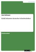 Hofmann |  Kritik bekannter deutscher Schreibschriften | Buch |  Sack Fachmedien