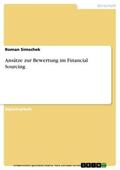 Simschek |  Ansätze zur Bewertung im Financial Sourcing | eBook | Sack Fachmedien