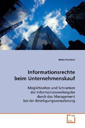 Pünkösti | Informationsrechte beim Unternehmenskauf | Buch | 978-3-639-11572-7 | sack.de