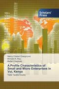 Changeiywo / Rop / Chepkulei |  A Profile Characteristics of Small and Micro Enterprises in Voi, Kenya | Buch |  Sack Fachmedien