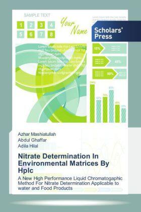 Mashiatullah / Ghaffar / Hilal |  Nitrate Determination In Environmental Matrices By Hplc | Buch |  Sack Fachmedien