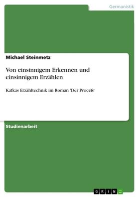 Steinmetz |  Von einsinnigem Erkennen und einsinnigem Erzählen | Buch |  Sack Fachmedien