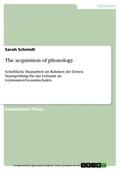 Schmidt |  The acquisition of phonology | eBook | Sack Fachmedien