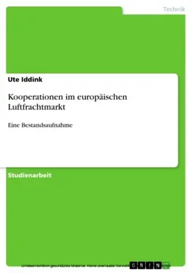 Iddink |  Kooperationen im europäischen Luftfrachtmarkt | eBook | Sack Fachmedien