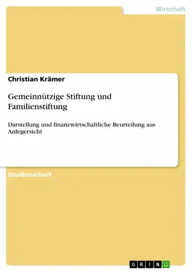 Krämer |  Gemeinnützige Stiftung und Familienstiftung | eBook | Sack Fachmedien