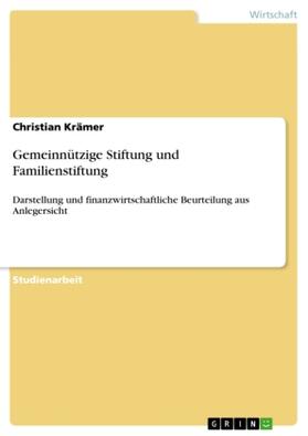 Krämer |  Gemeinnützige Stiftung und Familienstiftung | Buch |  Sack Fachmedien