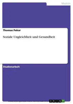 Pekar |  Soziale Ungleichheit und Gesundheit | eBook | Sack Fachmedien