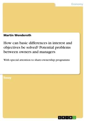 Wenderoth |  How can basic differences in interest and objectives be solved? Potential problems between owners and managers | Buch |  Sack Fachmedien