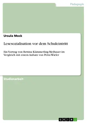 Mock |  Lesesozialisation vor dem Schuleintritt | eBook | Sack Fachmedien